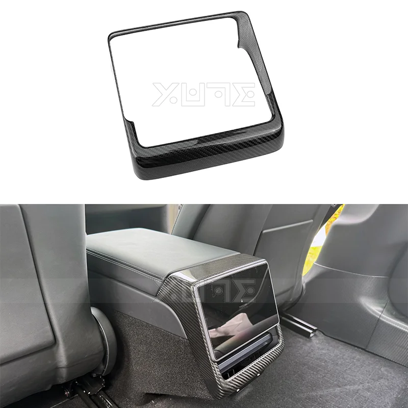 

For 2024 Tesla Model 3 Backseat Screen Display Cover Overlay Frame Carbon Fiber Interior Accessories