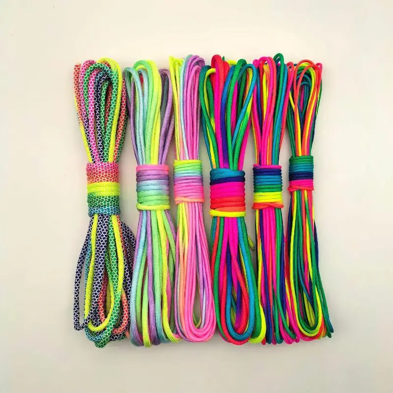 Paracord 2mm /3mm /4mm Paracord Rainbow Rope 7 Strands Parachute Rope Climbing Survival Gear Parachute Rope Bracelet