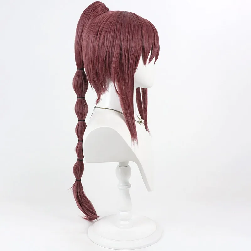 Anime Shaula Cosplay Wig Anime Re Zero Dark Red Long Heat Resistant Synthetic Hair Halloween Party Role Play Carnival + Free Cap