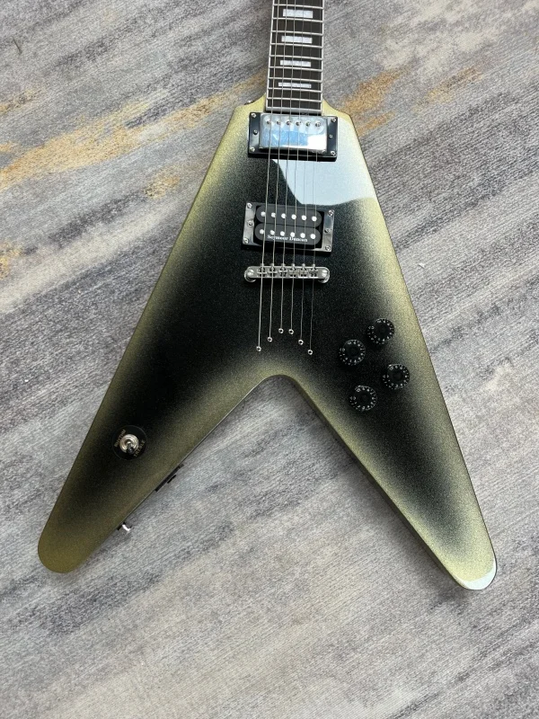 Chinese Electric Guitar Flying V mahogany body and neck VB color