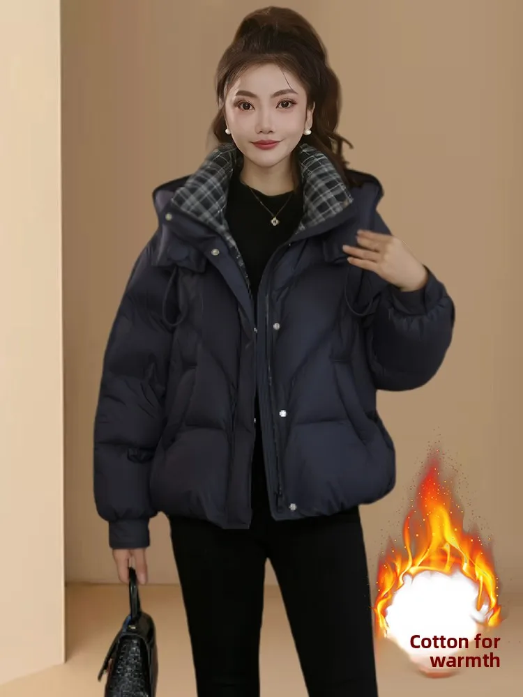 Faionable Fce forrado com capuz de algodão Jaet casaco de inverno feminino sli exclusivo tamanho pequeno coreano sle commute wear