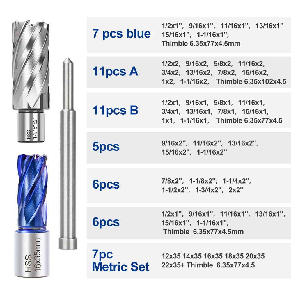 Imagem -06 - Xcan-hss Broca do Núcleo Cortador Anular Weldon Shank Conjunto de Broca Oca Oca Broca Magnética para Aço Inoxidável Metal 4