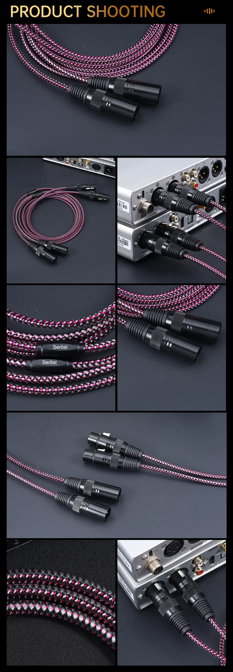 Serost Moon HiFi 99,9999% OCC Kupfer XLR-Balance-Audiokabel für CD, DAC, Leistungsverstärker, Aktivlautsprecherkabel, HiFi XLR-Kabel – Detail 9