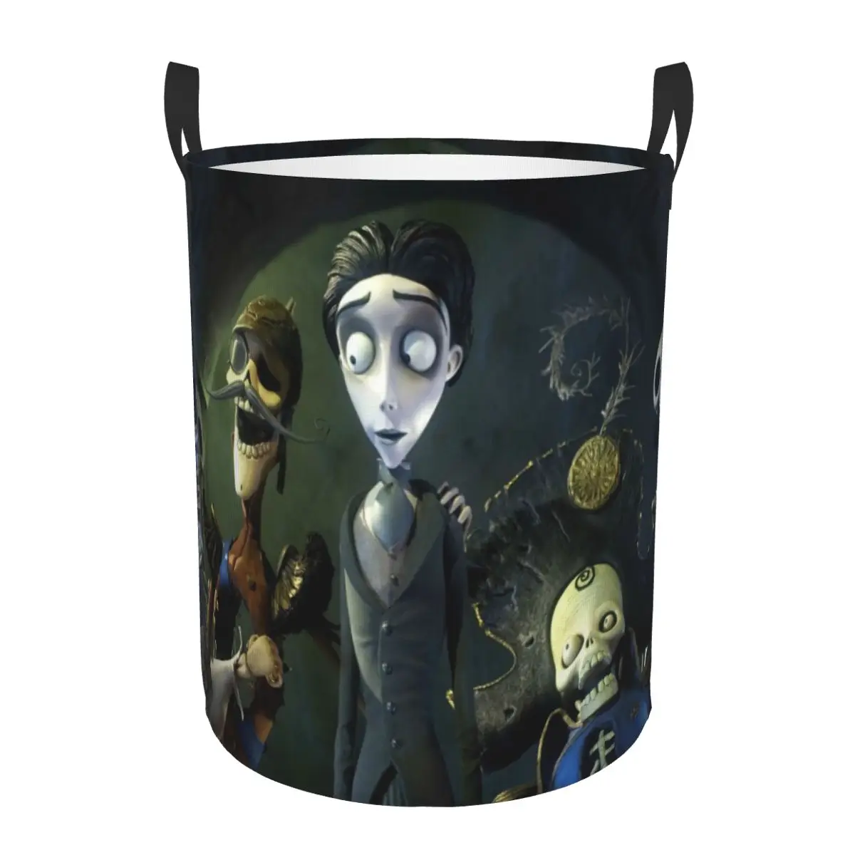 Victor And Emily Tim Burton's Corpse Bride Foldable Laundry Baskets Dirty Clothes Home Organizer Large Waterproof Hamper For Kid