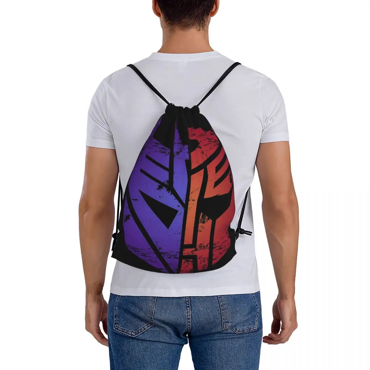 Decepticon Autobot Split Logo Bags for Men and Woman, Proximity Wstring Bags, Bundle Pocket, Sports PleBags, School Bags