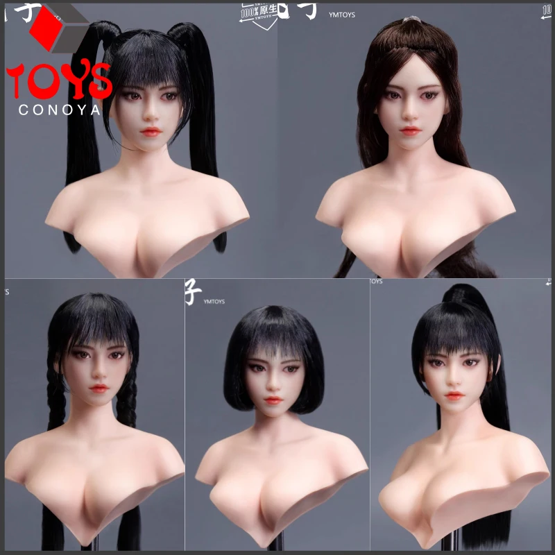 

YMTOYS YMT114 1/6 Scale Asian Gril Taozi Movable Eyes Head Carving Model Fit 12'' Female Soldier Action Figure Pale Body Dolls