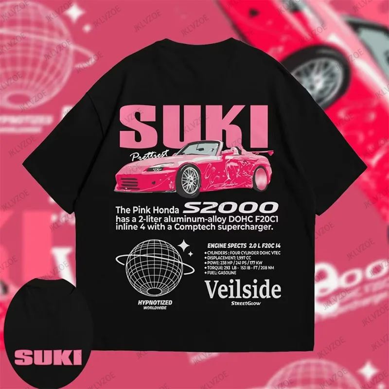 

2025 New Men's Honda S2000 High Quality Cotton Women T-Shirt Short Sleeve Round Neck Motorcycle Tees Casual Oversized Tops