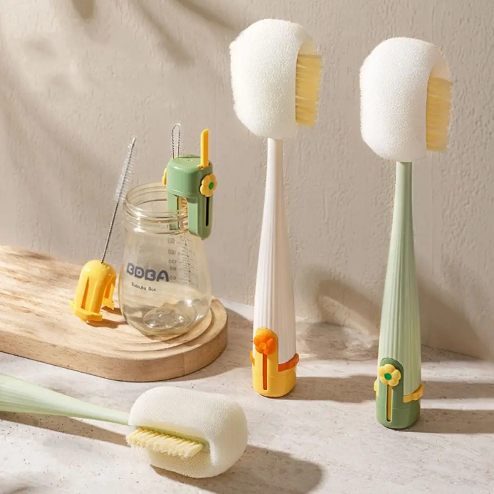 

Multipurpose 5-in-1 Cup Washing Tool Convenient Long Handle Baby Bottle Cleaner Brush 360 Degree Rotation Water Bottle Cleaner