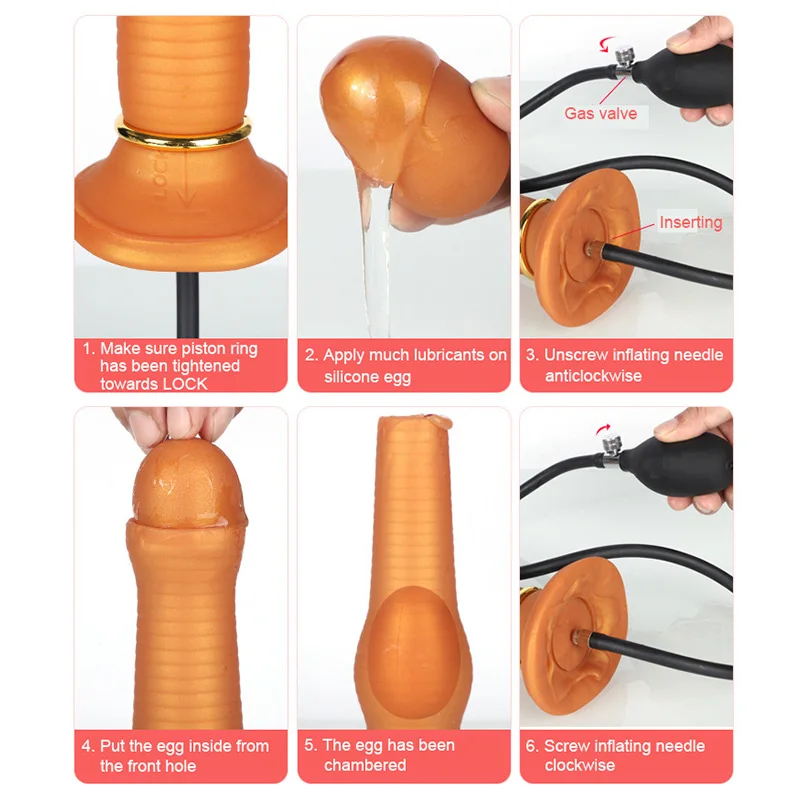 Inflatable Silicone Buttplug Laying Egg Dildo Thrusting Prostate Massager Large Anal Plug Gonflable Sex Toys Big Soft Butt Plug