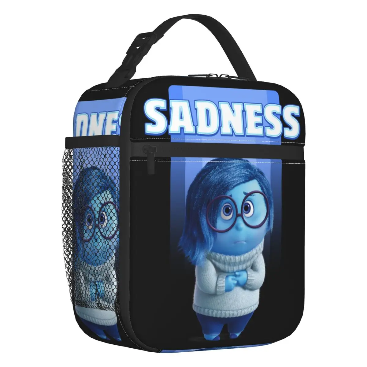 Custom Inside Out Sadness Insulated Lunch Bag for Work School Leakproof Thermal Cooler Bento Box Women Kids