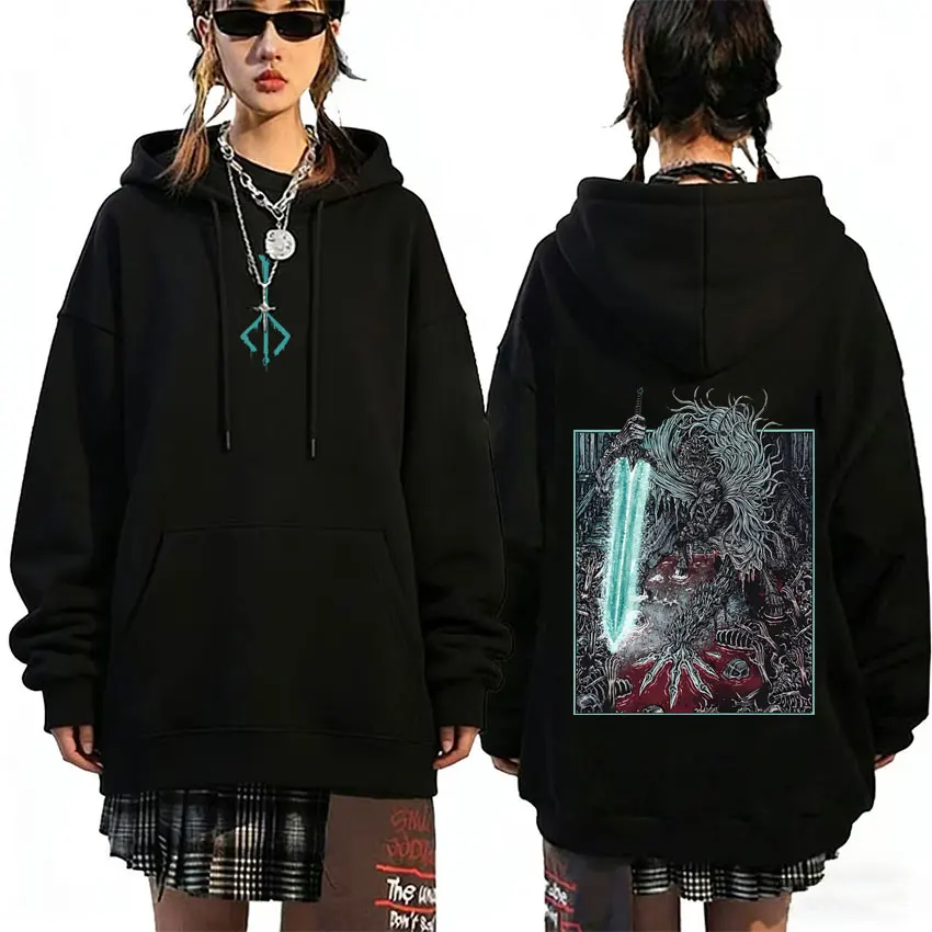 Game Bloodborne Fear The Old Blood Graphic Hoodie Men Women Casual Oversized Sweatshirt Male Fashion Vintage Pullover Hoodies