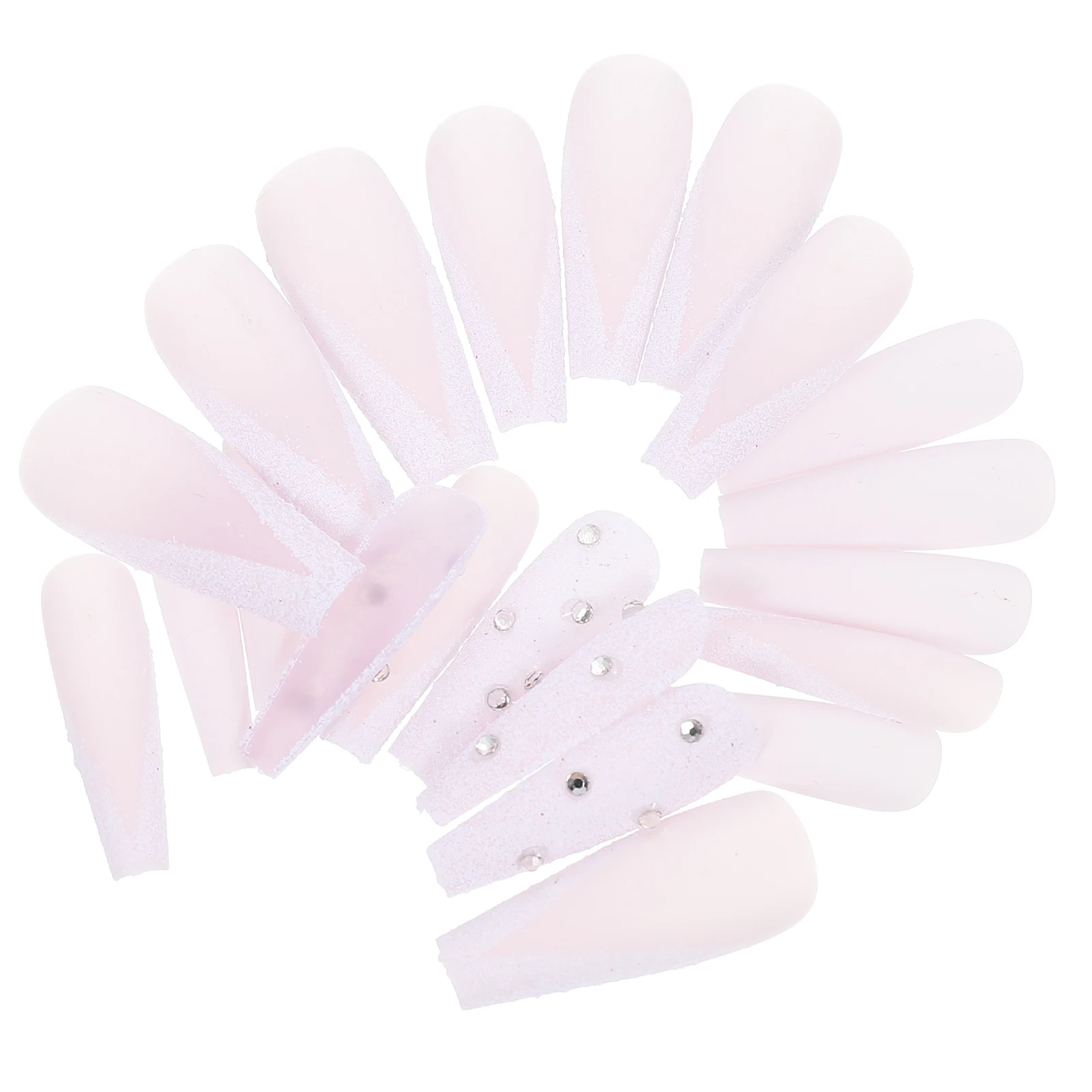 

48 Pcs Fake Nails Clear Tips PP Women Nail Art Stickers Decor Accessories Long Press France Style False Nails Fingernail Decors