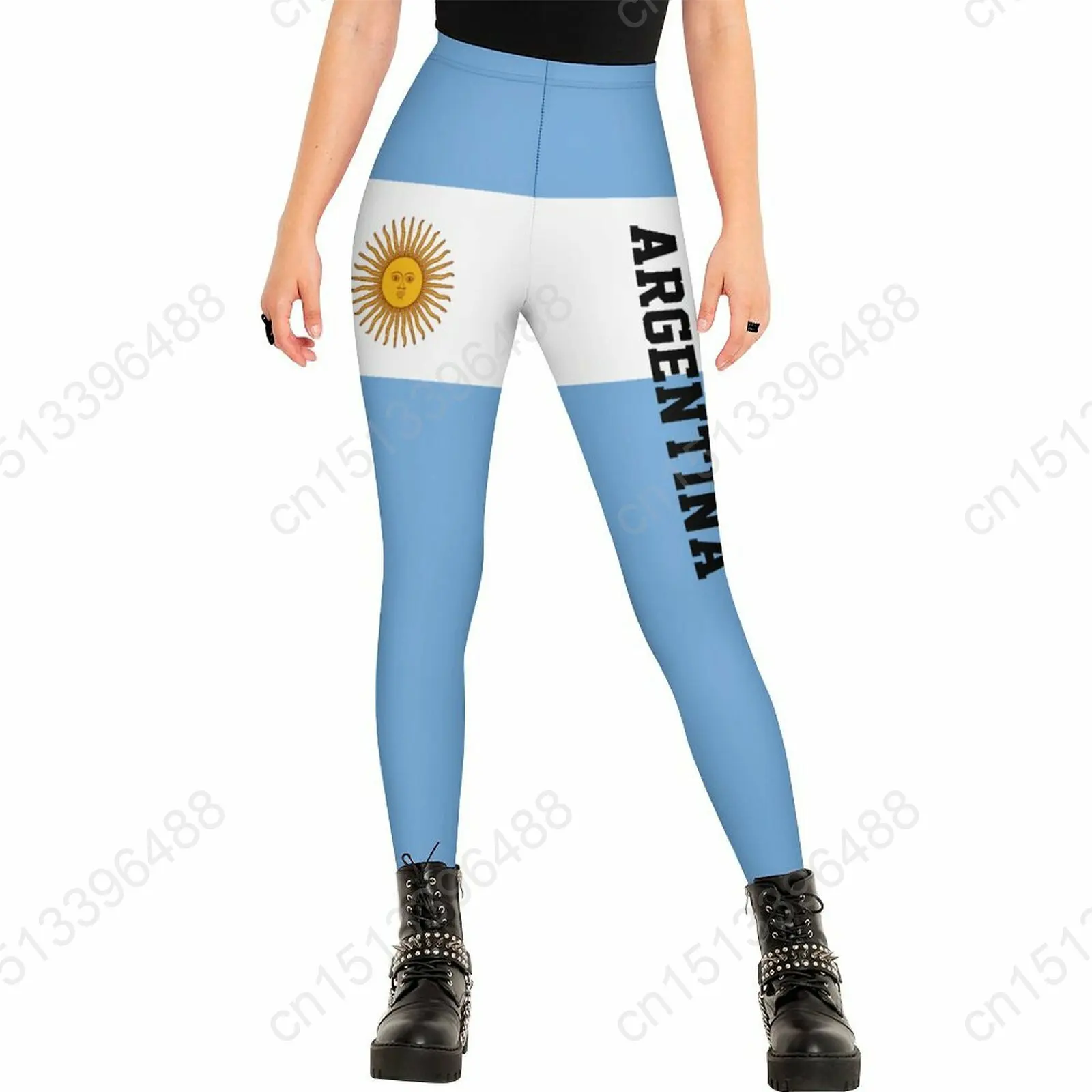 

2026 High Waisted Leggings for Women Argentina Flag Workout for Girl Soft Running Yoga Pants