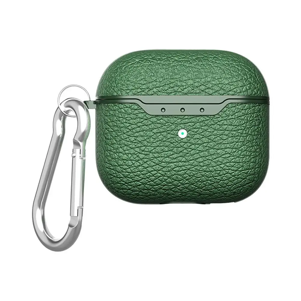 Custodia protettiva per auricolare per AirPods 4 Custodia protettiva per auricolare Bluetooth wireless Custodia impermeabile a prova di caduta Texture litchi con gancio