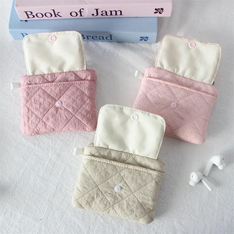 

Cute Quilted Card Bag ID Holder Hasp Zipper Coin Purse Pocket Wallet Woman Small Wallet Key Earphones Organizer Kids Cute Purse