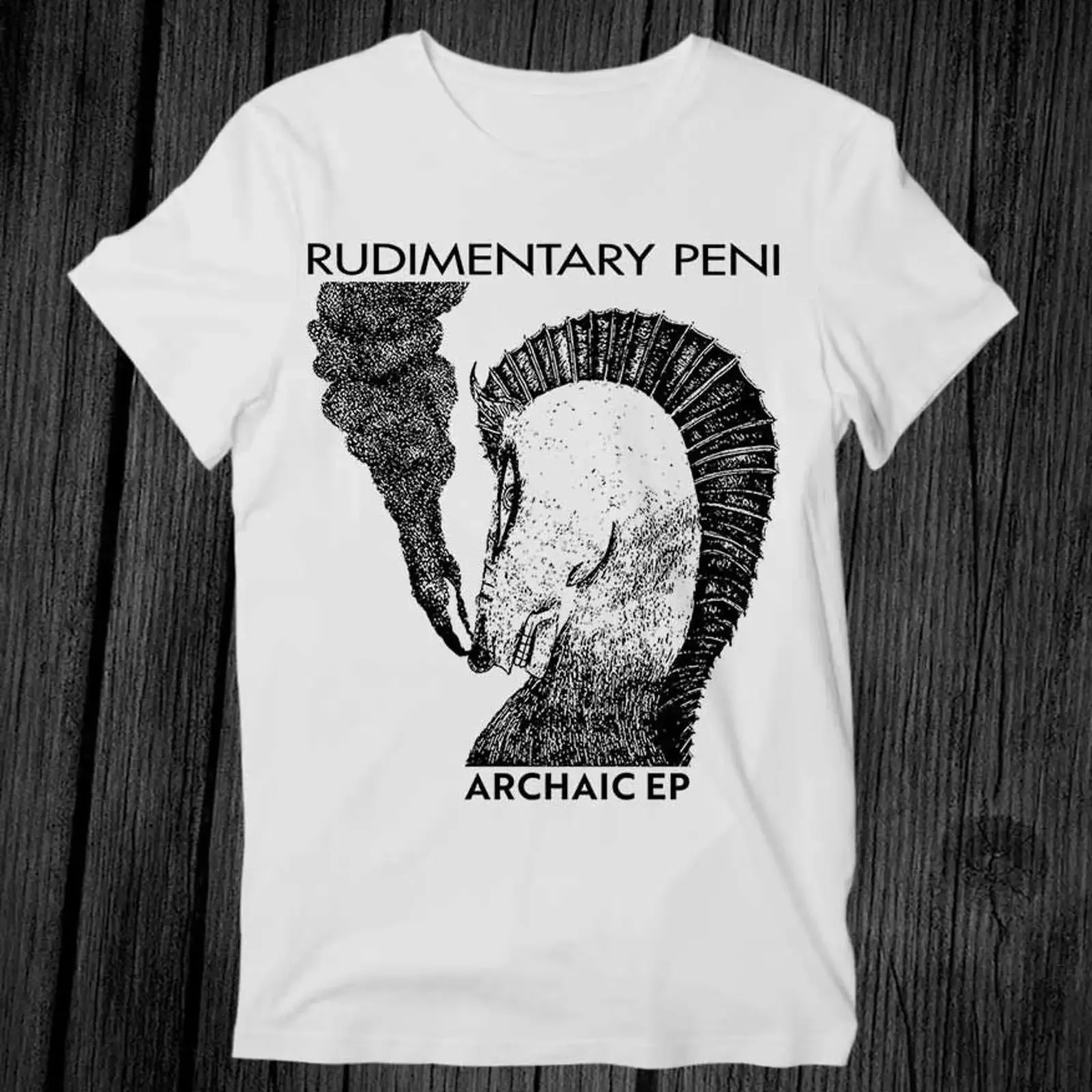 Rudimentary Peni Archaic EP Band T Shirt Vintage Punk Rock Music Top vintage Washed designer clothes Unisex Comfortable