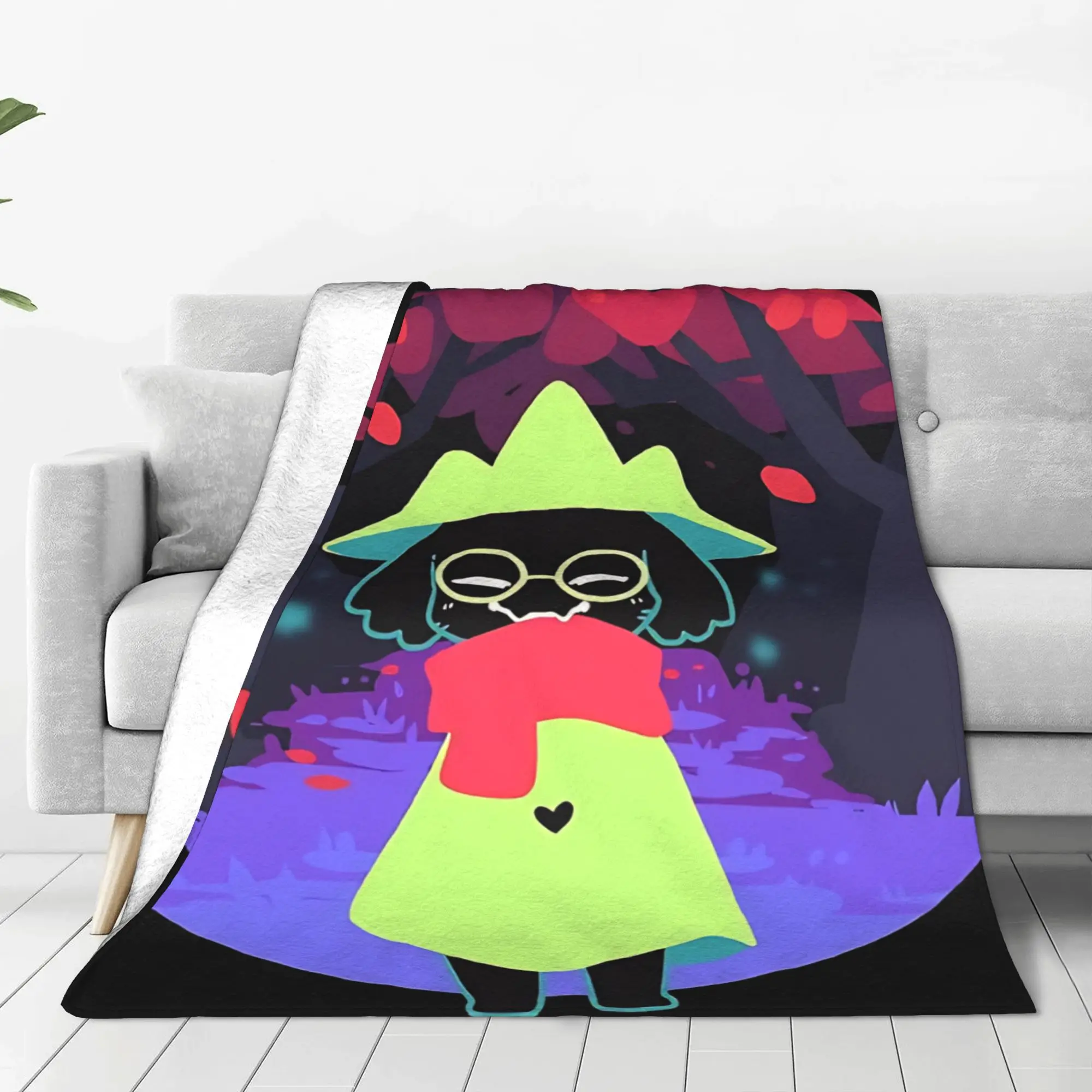 1PC Home Cute Room Decor Green Fantasy Creature Design Blanket Throw Blanket Deltarune Novelty Warm Blanket All Season