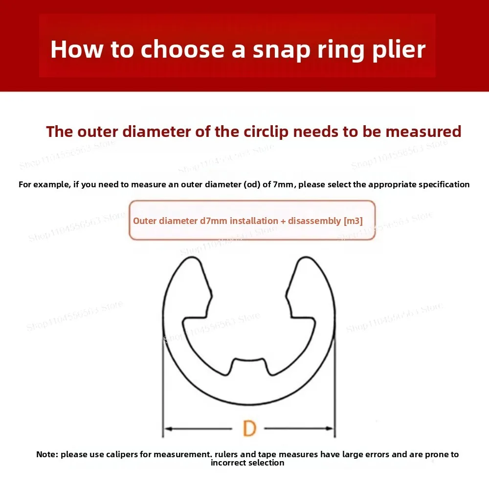 E-Type Snap Ring Pliers for Installation & Removal, Professional Tool Compatible with ETH Retaining Rings