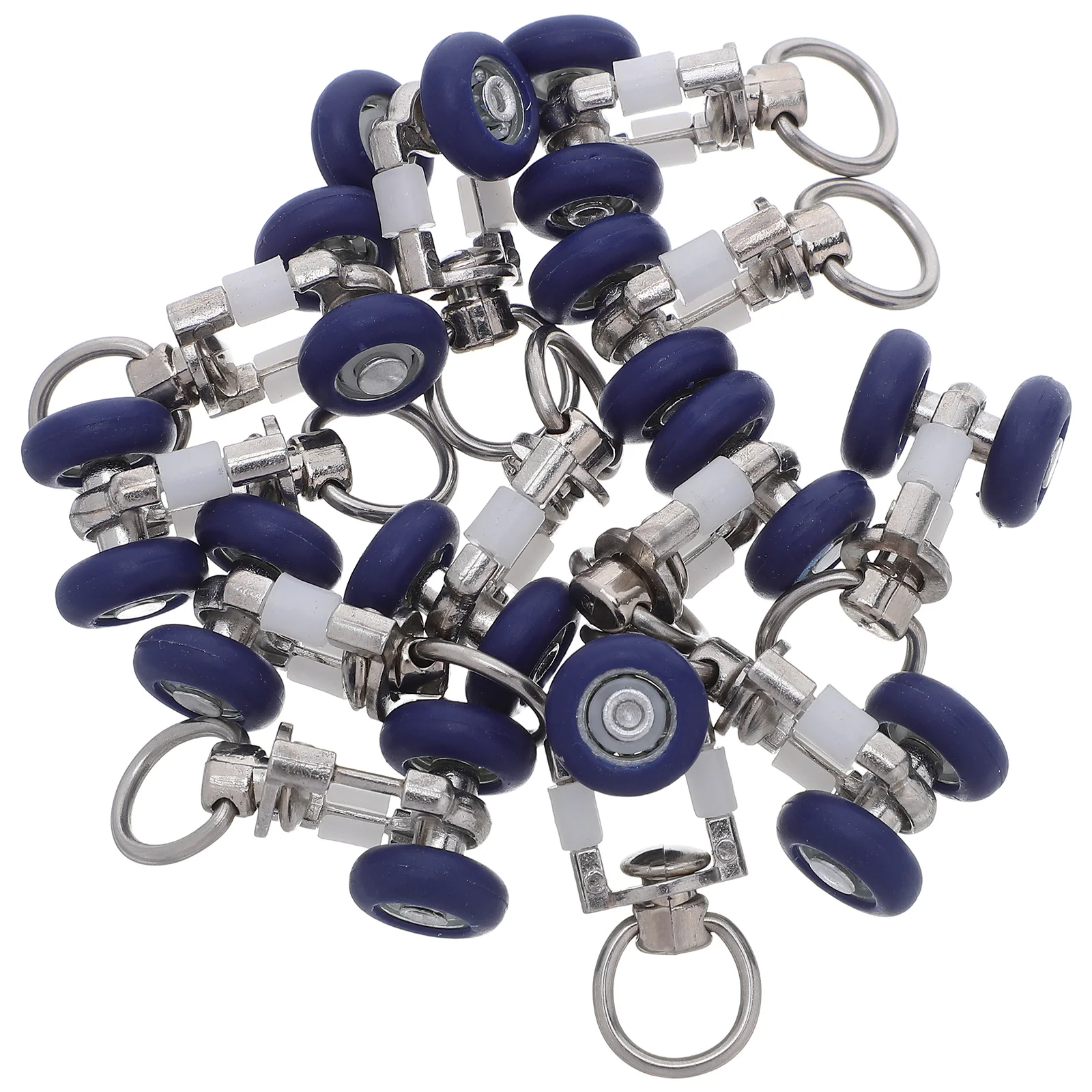 

20pcs Curtain Track Gliders Stainless Steel Plastic Rollers Heavy Duty Smooth Operation For Bedrooms Balconies Twin Wheeled