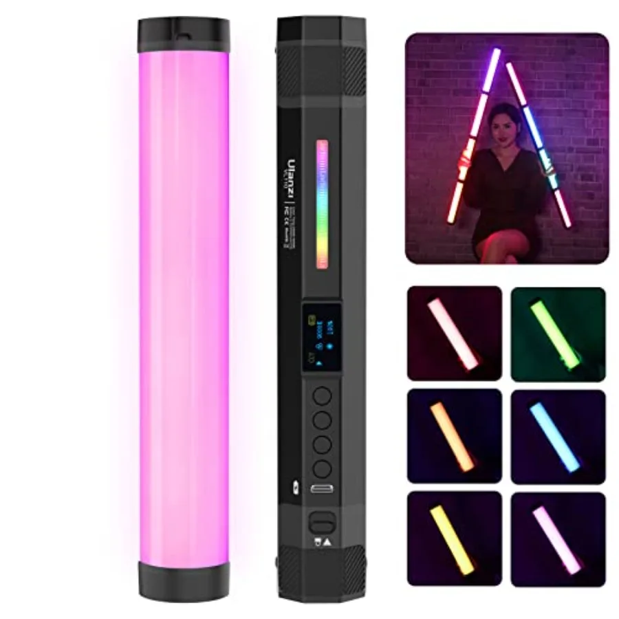 ULANZI VL110 RGB Light Wand, Handheld Light Stick Camera LED Video Tube Light Bar, 2500-9000K Dimmable, 2600mAh Battry CRI 95+