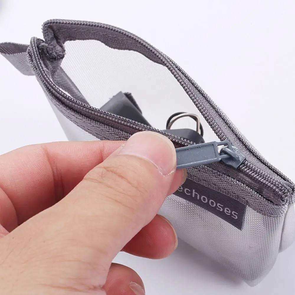 Bluetooth Earphone Mesh Coin Purse Three-dimensional Small Item Storage Card Holder Nylon Mini Cosmetic Bag Office