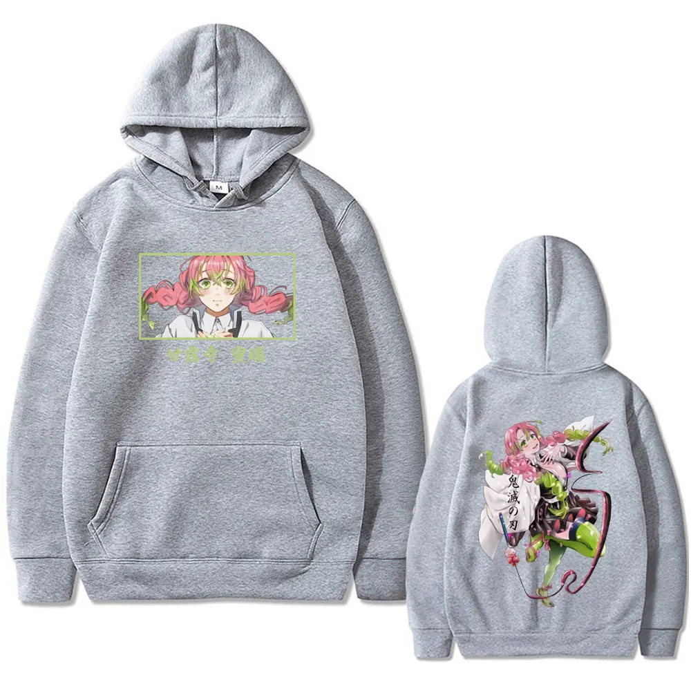 Anime Demon Slayer Kanroji Mitsuri Grafische Hoodie Kimetsu Geen Yaiba Trui Mannen Vrouwen Casual Fleece Katoen Oversized Sweatshirt