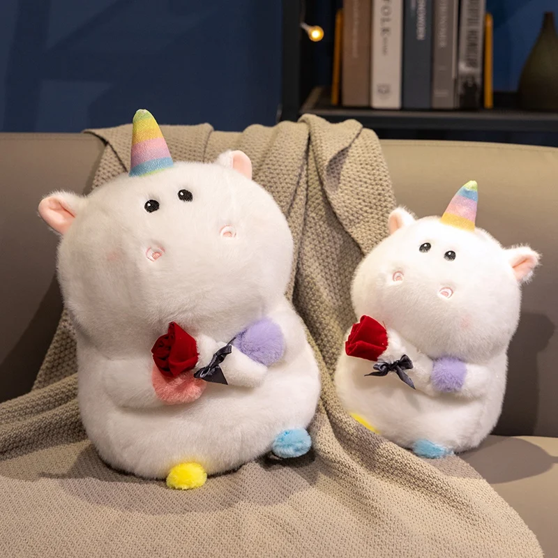 

Valentine's Day Bouquet Unicorn Plush Toy Cute Rainbow Horse Flowers Stuffed Plushies Valentine's Day Party Decor Wedding Gifts