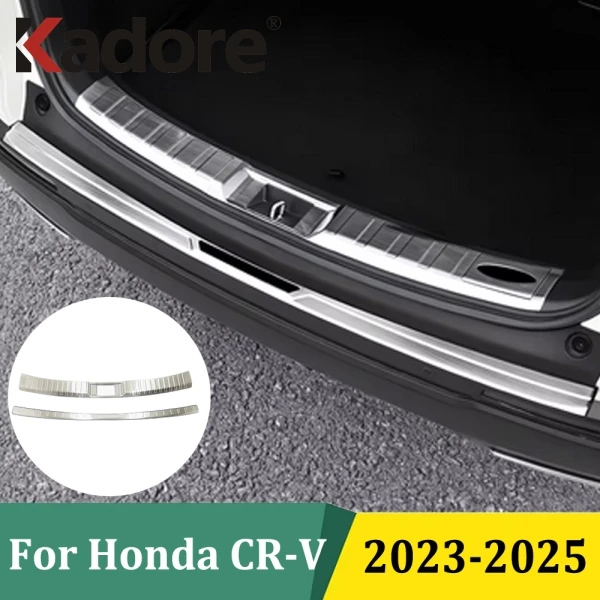 

For Honda CRV CR-V 2023 2024 2025 Stainless Steel Tail Trunk Scuff Plate Trim Rear Bumper Protector Pad Cover Car Accessories