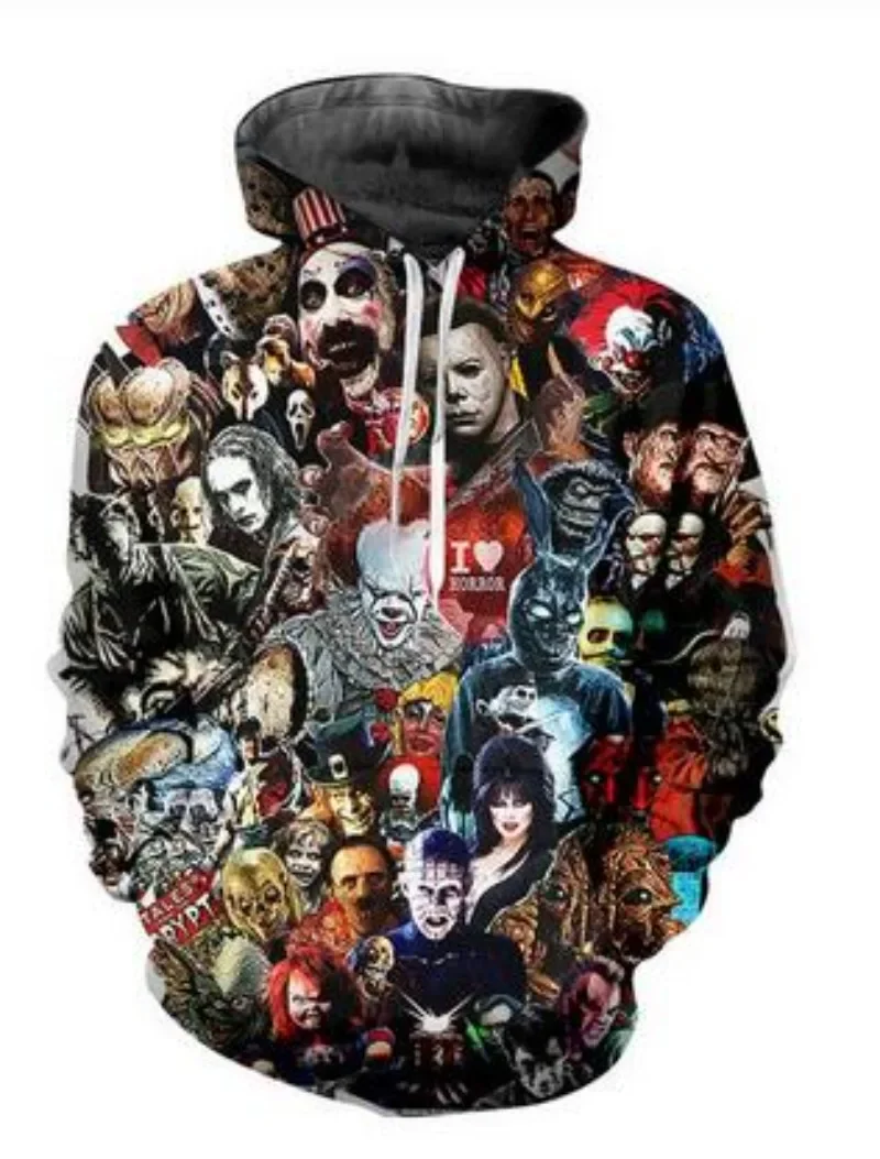 New Men/Womens Horror Clown Funny 3D Print Fashion Tracksuits Crewneck Couple hoodie Joggers Pants + Hoodies