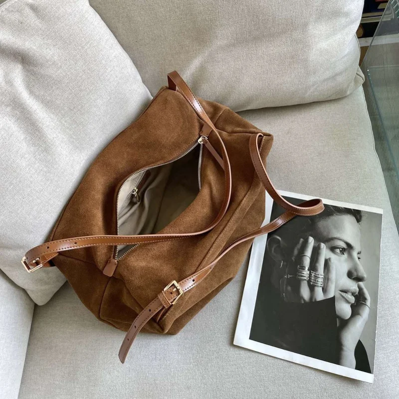 South Korea Fashion Underarm Bag Matte Leather Tote Bag Female Large Capacity Shoulder Bag Lazy Messenger Bag Leather Pillow Bag