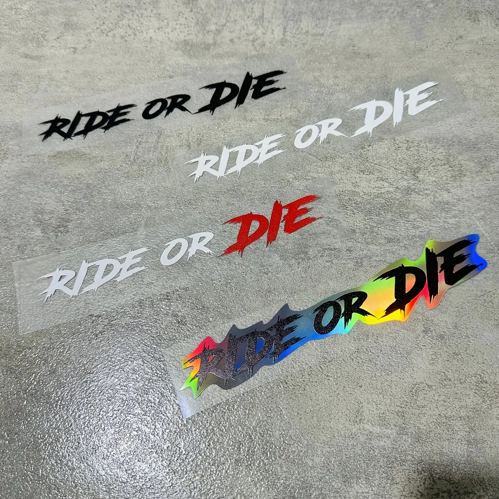 Motorcycle Sticker RIDE RO DIE Mountain Road Bike Reflective Stickers Laser Frame Car Tube Decoration Helmet Stickers