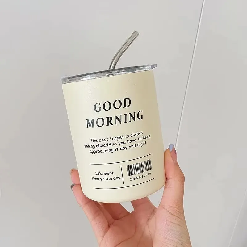 절묘한 스테인레스 스틸 빨대 컵, 진공 이중층 단열 컵, 휴대용 커피 머그잔, 주방 음료 용기, 가정 액세서리