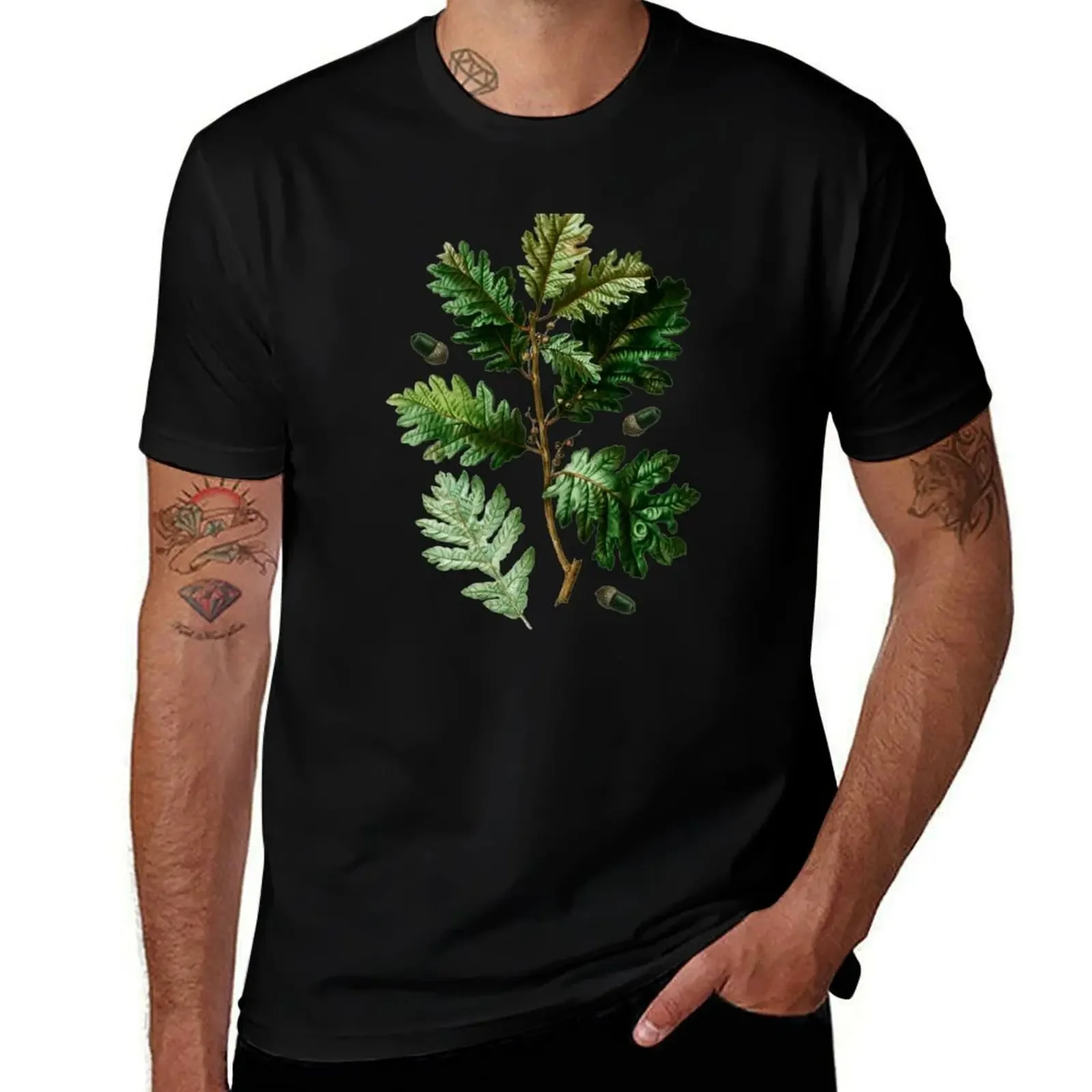 Oak Leaves and Acorns T-Shirt Anime t-shirt anime clothes mens cotton t shirts