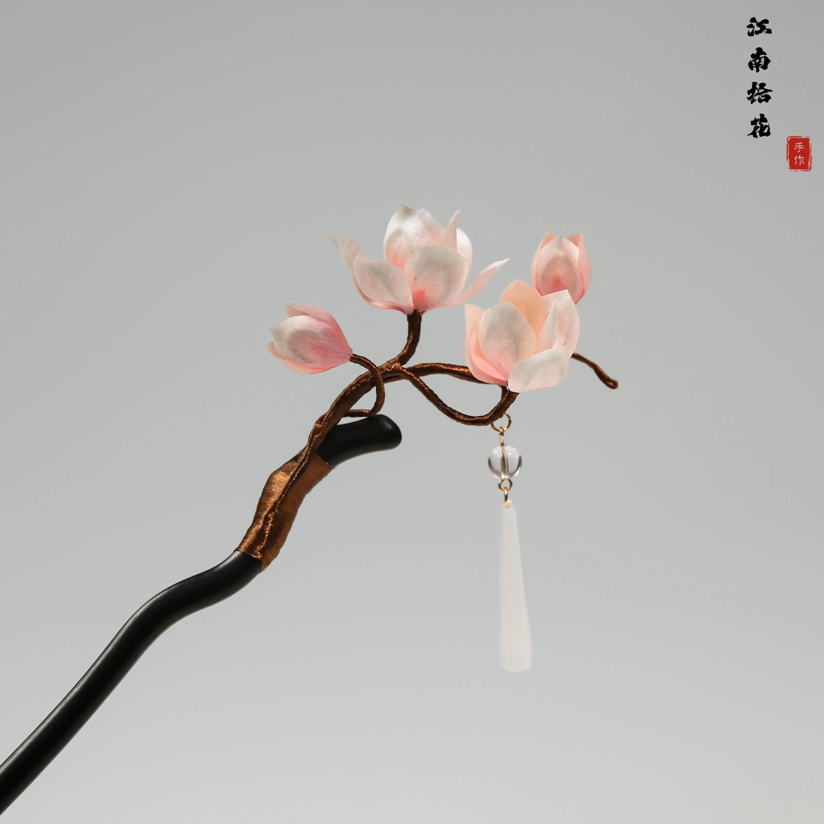 handmade-intangible-heritage-pink-magnolia-velvet-hairpin-tassel-hair-shake-hair-ornament-for-hanfu-qipao