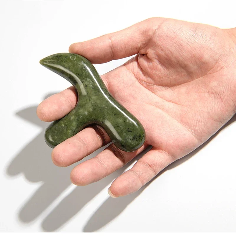 

Natural Xiuyan Jade Foot Massager Scraping Gua Sha Acupuncture Shiatsu Tool Massage Instrument Therapy Relieve Stress