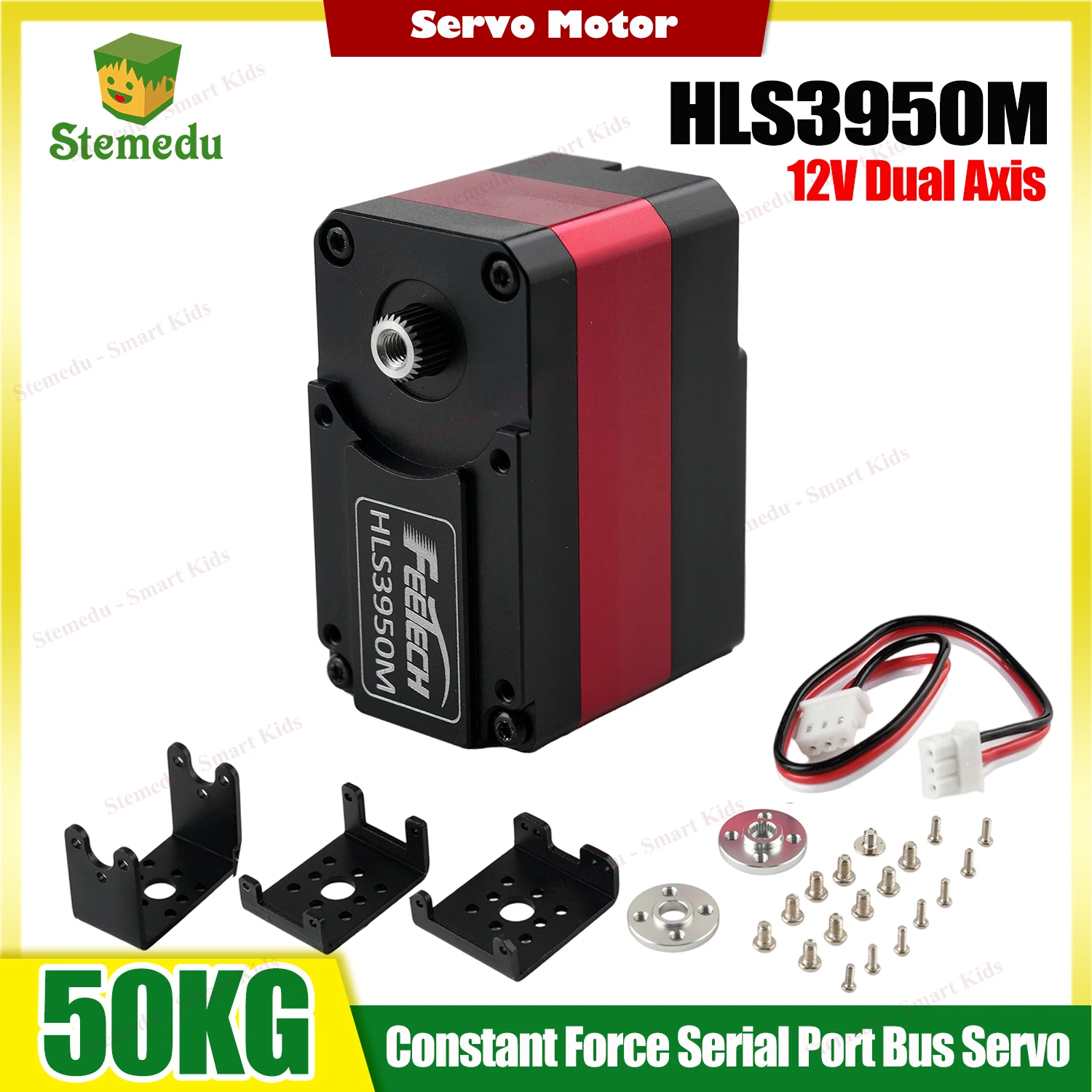 

Feetech HL3950 50KG Constant Force Digital Servo 12V Dual Shaft 12Bits Magnetic Coding Programmable Servo for Robotics