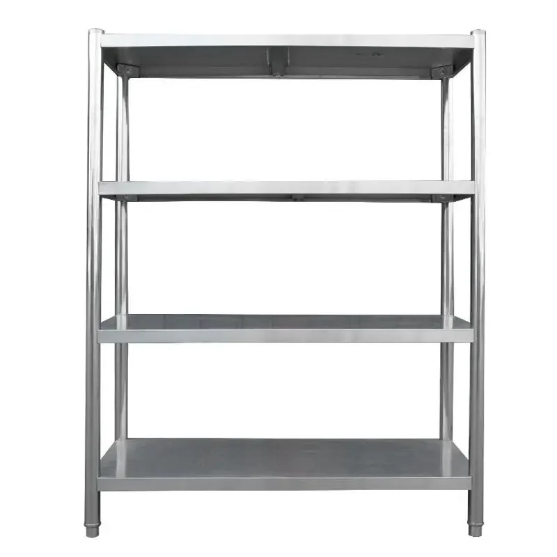 

Stainless steel shelves, commercial factory kitchen shelves, four-story floor-to-ceiling display cabinets, warehouse storage
