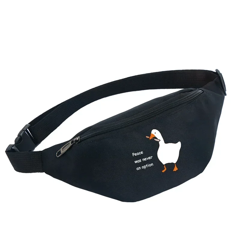 "Peace Was Never An Option" Prints Men Waist Bag Purse Large Phone Belt Bag Women's Canvas Phone Bag Fanny Banana  Pack Hip  ﻿
