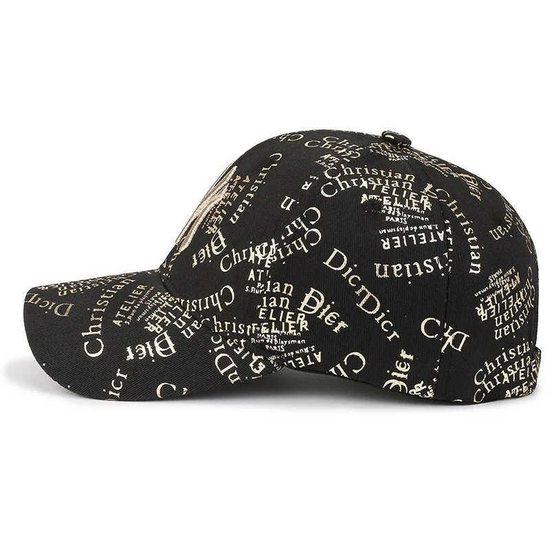 Unisex MY Letter Embroidery Snapback Baseball Caps Spring and Autumn Outdoor Adjustable Casual Hats Sunscreen Hat - view 2