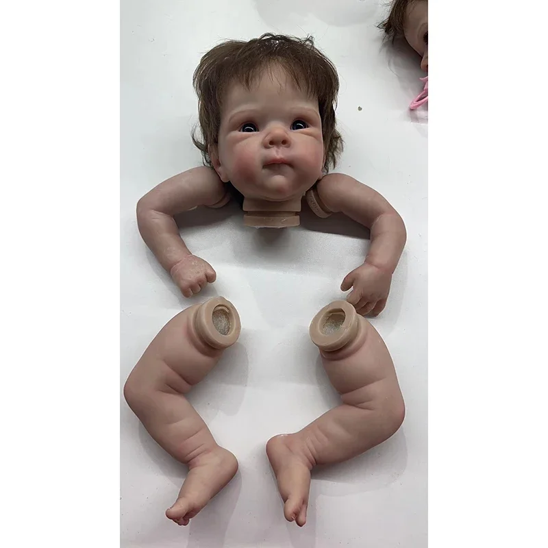 Npk 18inche 3d gemalte Haut bebe süßes Gesicht Bettie mit verwurzelten Haar puppen teilen Unmontage DIY wieder geborene Puppe Kit Geschenk für Kinder