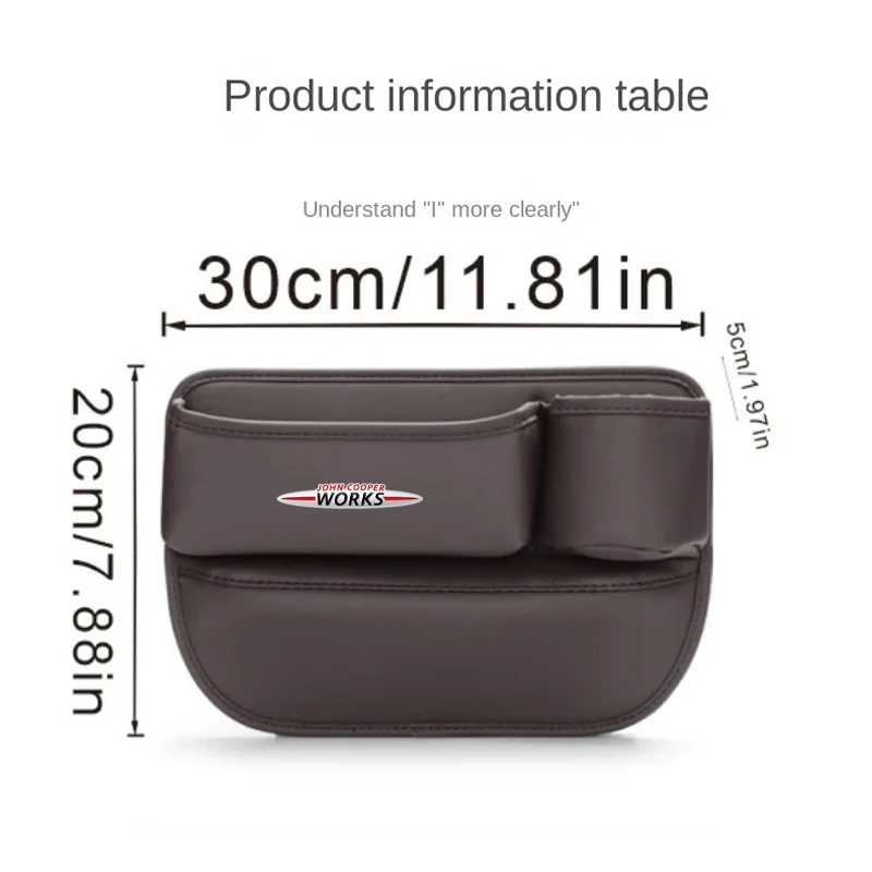 Car Seat Gap Crevice Storage Box Cup Holder For Mini WORKS Cooper One JCW F54 F55 F56 F57 F60 R50 R52 R53 R55 R56 R57 R58 R59 R6 - view 2