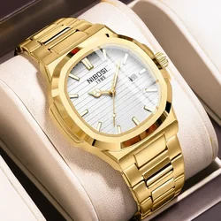 NIBOSI 2024 Men Watch Stainless Steel Band Date Mens Clock Business Male Watches Waterproof Luxuries Man Wrist Watches for Men