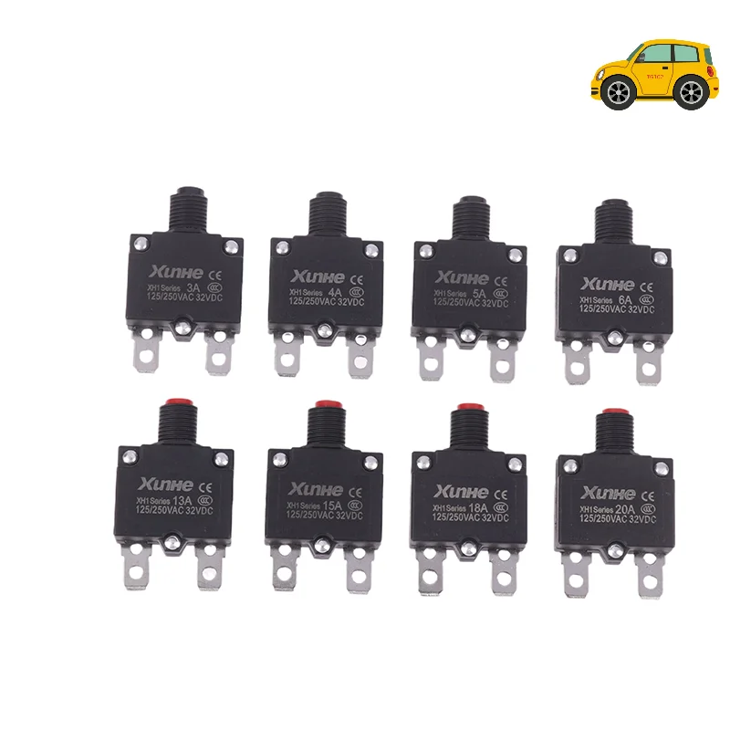 

3A 4A 5A 6A 7A 8A 10A 12A 13A 15A 18A 20A Thermal Switch Circuit Breaker Current Overload Protector Overload Switch