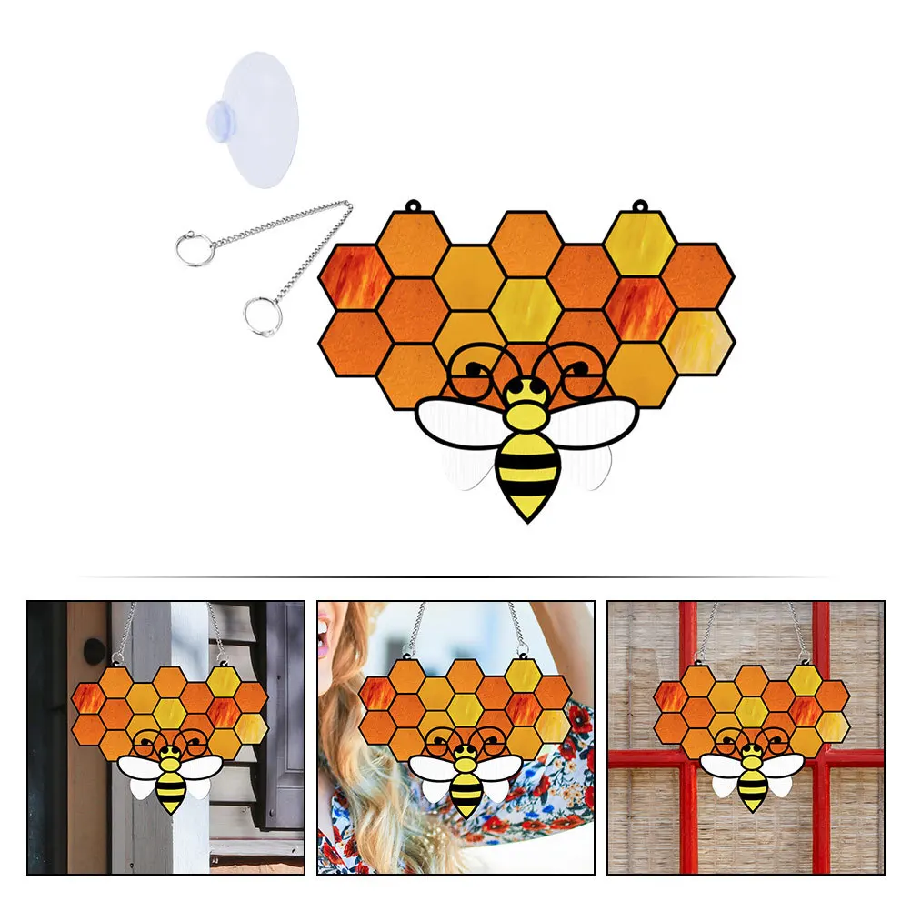 

Acrylic Bee Hanging Decor Elegant Window Front Door Ornament Hanging Decoration Cartoon Bee Pendant Decorative Sign for Party