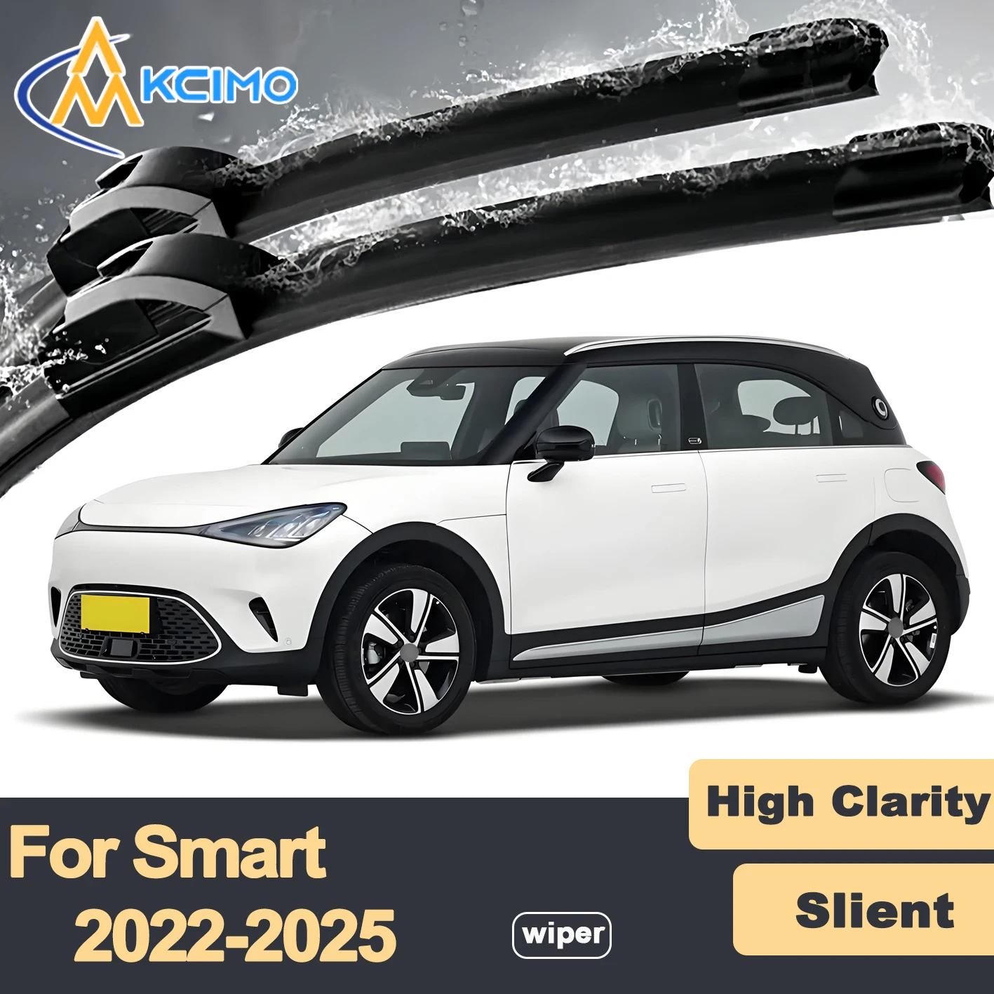 

Premium Rubber Durable Silent Windshield Wiper Blades 2pcs for Smart #1 2022 2025 Front Wiper Blades Set