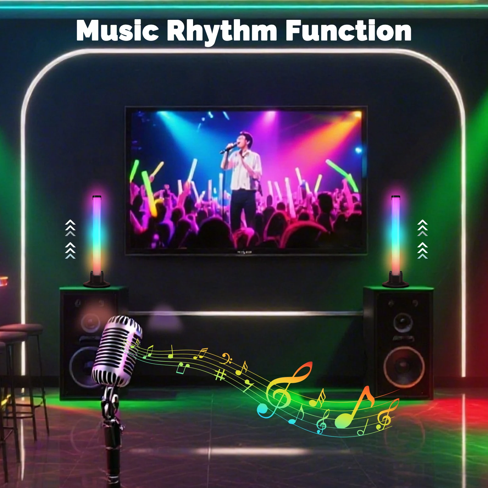 MOES-barra de luz RGB con sincronización de música, ritmo con Control remoto IR, PC, escritorio, decoración del hogar, gabinete, retroiluminación, sala de juegos, alimentado por USB