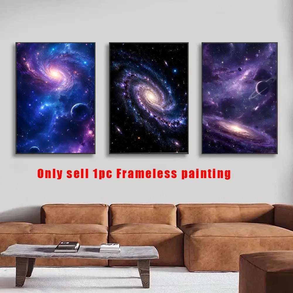 Space Galaxy Universe Poster HD Self-Adhesive Wall Decals For Living Room & Bedroom Home Decor Gift