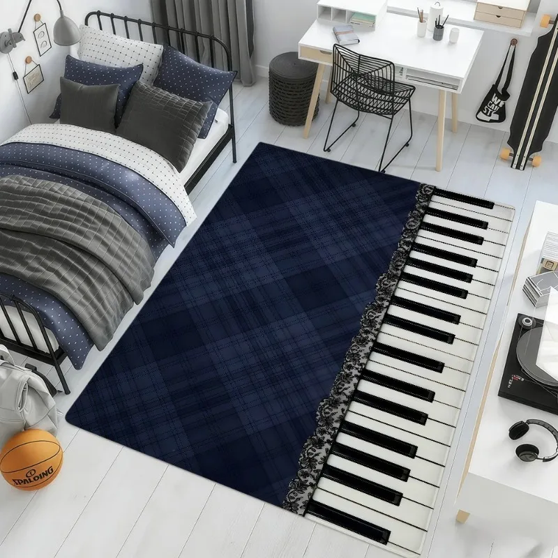 Retro Style Art Piano Key Polka Dot Door Mat Hogar Bedside Rug Bath Floor Mat Hallway Balcony Carpet Entrance Doormat