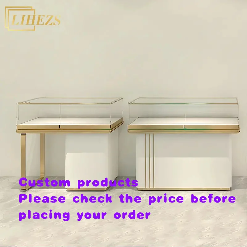 custom.Custom LED Lit Jewelry Storage Cabinet with Glass Back Eco-Friendly Heavy Duty Display Counter Retail Shops New Desig