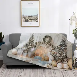 Winter Merry Christmas Gift Natale Navidad Knitted Blankets Fleece Nordic Santa Claus New Year Soft Throw Blanket for Couch Bed
